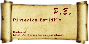 Pinterics Barlám névjegykártya